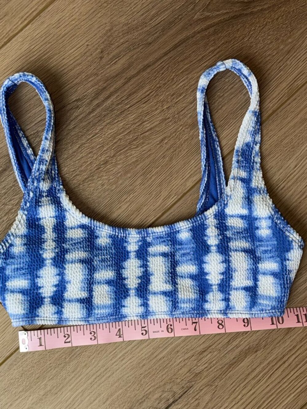 Full Tilt Bikini Top, Blue and White Tie Dye